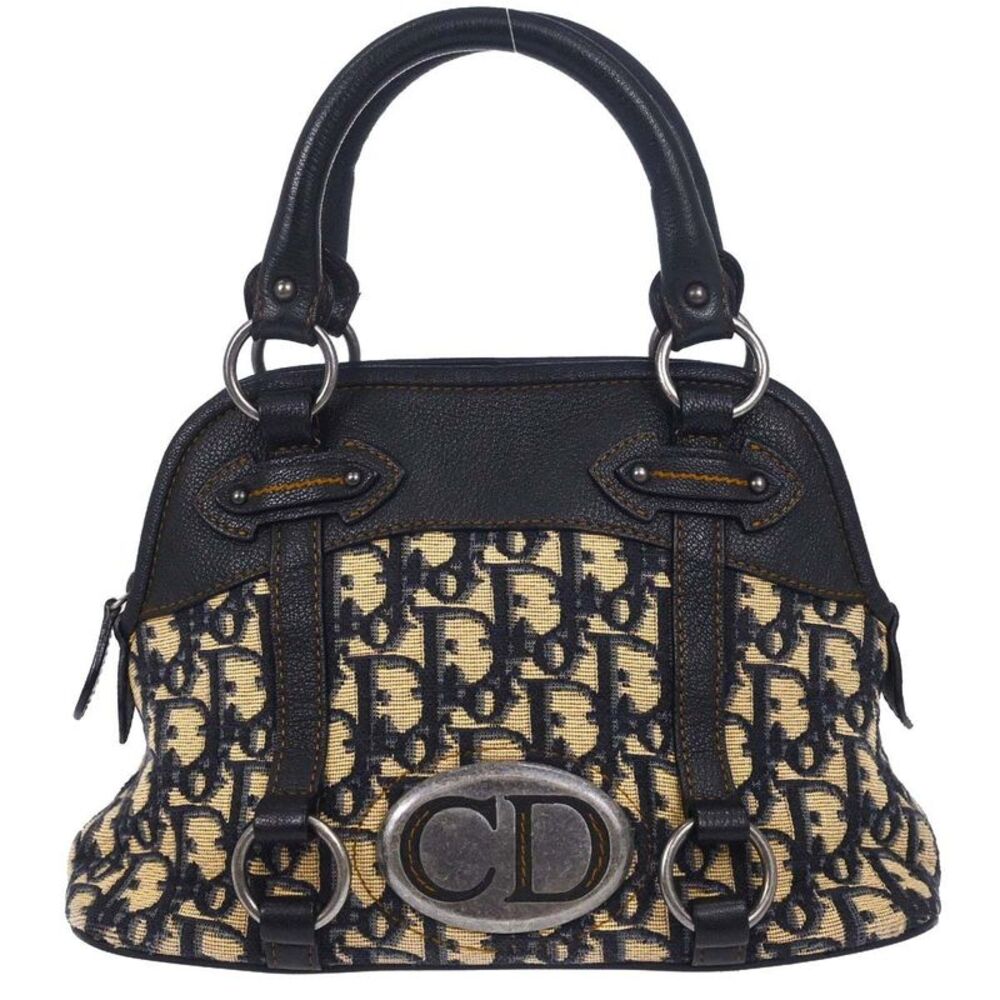 Christian Dior Vintage Cd Satchel Diorissimo Canvas Beige Canvas Handbag